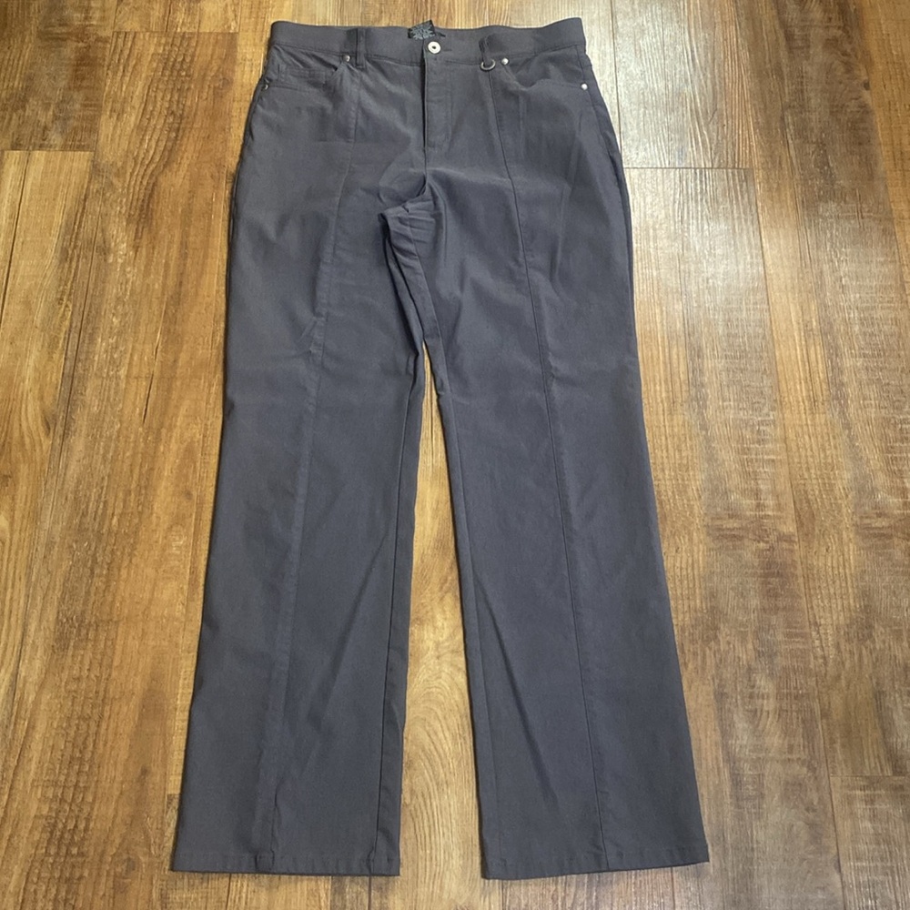 Simon chang dark gray straight leg microtwill trouser Pants size 14